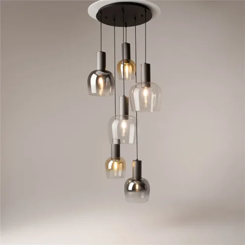 Подвесной светильник Smart Casual E27х6 (Черный) - фото 12