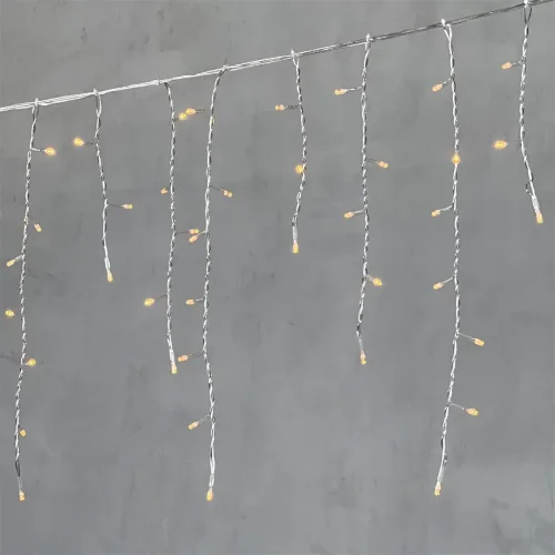 Гирлянда Бахрома 3,1 x 0,5 м Желтая 220В, 150 LED, Провод Прозрачный ПВХ, IP54. Фото 1.