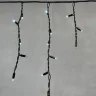 Гирлянда Бахрома 3,1 x 0,5 м Белая с Мерцанием Белого Диода 220В, 120 LED, Провод Черный Каучук, IP65. Фото 2.