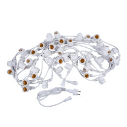 UDL-K110 40-E27-10M IP65 WHITE BELT-LIGHT Гирлянда Белт-лайт, 10м + 1.5м сетевой шнур, 40 патронов E27, шаг 25см, Белая, TM Uniel