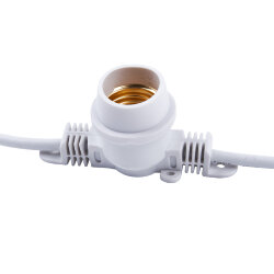 UDL-K110 40-E27-10M IP65 WHITE BELT-LIGHT Гирлянда Белт-лайт, 10м + 1.5м сетевой шнур, 40 патронов E27, шаг 25см, Белая, TM Uniel