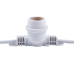 UDL-K110 40-E27-10M IP65 WHITE BELT-LIGHT Гирлянда Белт-лайт, 10м + 1.5м сетевой шнур, 40 патронов E27, шаг 25см, Белая, TM Uniel