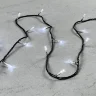 Гирлянда Нить с Контроллером 10м Белая 220В, 100 LED, Провод Черный ПВХ, IP20. Фото 4.