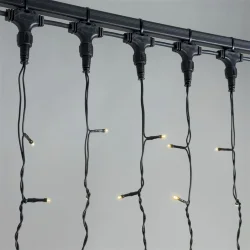 Гирлянда Занавес 2 x 2 м Тепло-Белый 220В, 400 LED, Провод Черный ПВХ, IP54