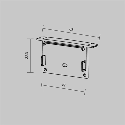 Комплект заглушек (для профиля ALM-6332-S-2M) 2 шт. (Белый) - фото 2