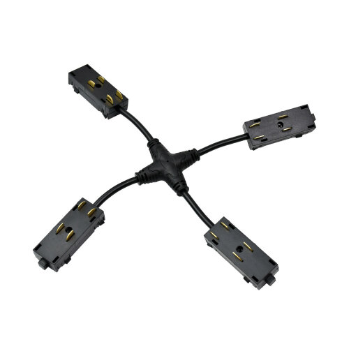 TR2116-BK Гибкий Х-образный, электрический коннектор трека SMART, черный.