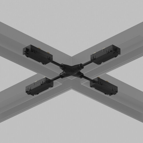 TR2116-BK Гибкий Х-образный, электрический коннектор трека SMART, черный. Фото 2