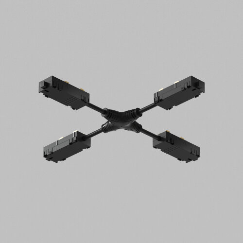 TR2116-BK Гибкий Х-образный, электрический коннектор трека SMART, черный.