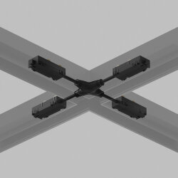 Гибкий Х-образный, электрический коннектор трека SMART, черный, Denkirs TR2116-BK