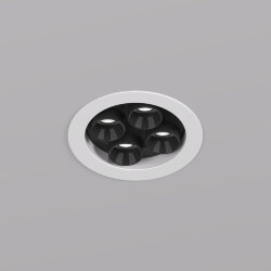 Встраиваемый светильник SPACE со светодиодом d65 220V 8W 38° 4000К IP20 белый/черный алюминий, Denkirs DK2510-WB