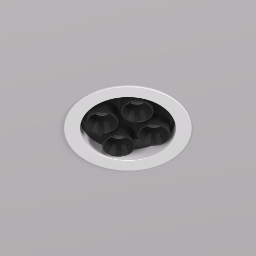 DK2510-WB Встраиваемый светильник SPACE со светодиодом d65 220V 8W 38° 4000К IP20 белый/черный алюминий. Фото 2