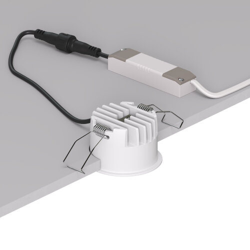 DK2510-WB Встраиваемый светильник SPACE со светодиодом d65 220V 8W 38° 4000К IP20 белый/черный алюминий. Фото 3