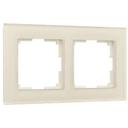 Рамка из стекла на 2 поста Favorit молочный W0021141