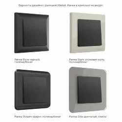 Выключатель одноклавишный проходной черный матовый W1112008