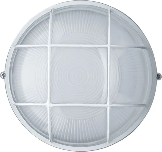 Светильник ЛОН 94 807 NBL-R2-100-E27/WH 1х100Вт E27 IP54 (аналог НПБ 1102 бел. круг с решеткой 100Вт) Navigator 94807 - фото