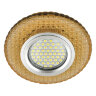 DLS-L135 GU5.3 GLASSY-GOLD Светильник декоративный встраиваемый, серия Luciole, Без лампы, цоколь GU5.3, Доп, светодиодная подсветка 3Вт, Стекло, Зеркальный-светло-желтый - фото 5