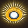 DLS-L135 GU5.3 GLASSY-GOLD Светильник декоративный встраиваемый, серия Luciole, Без лампы, цоколь GU5.3, Доп, светодиодная подсветка 3Вт, Стекло, Зеркальный-светло-желтый - фото 6