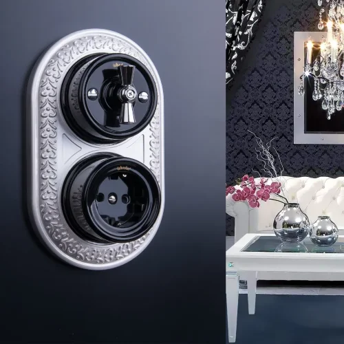 W6442137/ Ручка выключателя 2 шт. (хром) Ретро W6442137 - фото 2