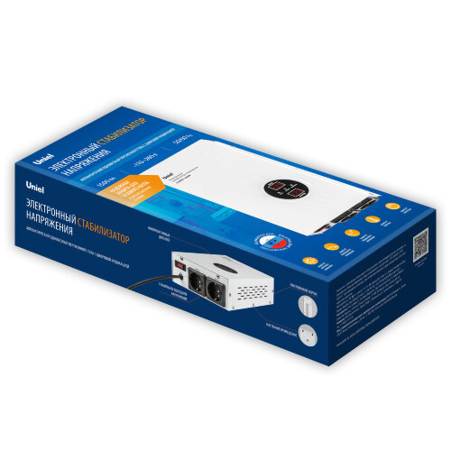 U-DTRS-1500W Стабилизатор напряжения ультратонкий. Однофазный релейный. 1500ВА. Настенный. TM Uniel - фото