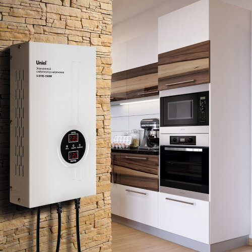 U-DTRS-1500W Стабилизатор напряжения ультратонкий, Однофазный релейный, 1500ВА, Настенный, TM Uniel - фото 3