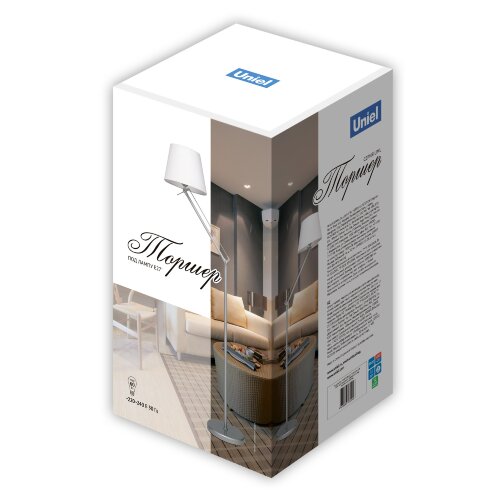 UML-T500 E27 SILVER-WHITE Торшер напольный под лампу Е27, 60W, с регулировкой наклона, Серебристый-Белый - фото 11