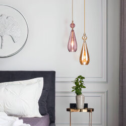 Подвесной светильник со стеклянным плафоном 50202/1 янтарный (051706)