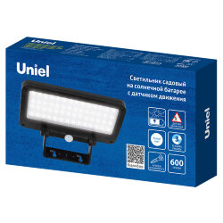 USL-F-562-PT060 SENSOR N1 Садовый светильник на солнечной батарее, с датчиком движения, 6Вт, Белый свет 4000K, Корпус черный, TM Uniel