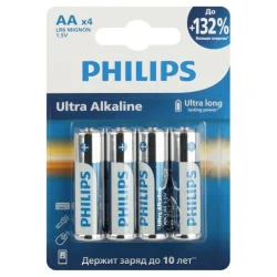 Элемент питания алкалиновый AA/LR6 1.5В Ultra (уп.4шт) Philips Б0062694