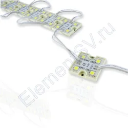 Светодиодный модуль квадратный 5050-4 (1,44W, 12V, White)