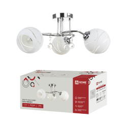 Люстра под лампу AURA PERLA-WH-3E27 3хЕ27 матовый плафон хромированный корпус IN HOME