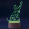 ULI-M501 RGB-3AAA CATTY-WHITE Светильник декоративный с эффектом 3D Кошка, на батарейках 3AAA не в-к, 1 светодиод, RGB свет, USB кабель в-к, TM Uniel - фото 1