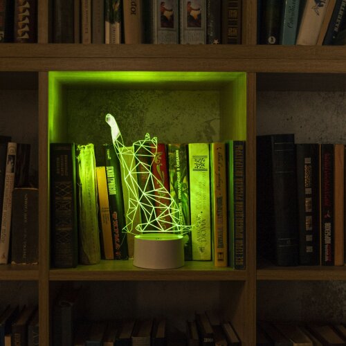 ULI-M501 RGB-3AAA CATTY-WHITE Светильник декоративный с эффектом 3D Кошка, на батарейках 3AAA не в-к, 1 светодиод, RGB свет, USB кабель в-к, TM Uniel - фото 8
