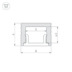 Профиль SL-MINI-8-H6-2000 ANOD BLACK (Arlight, Алюминий)