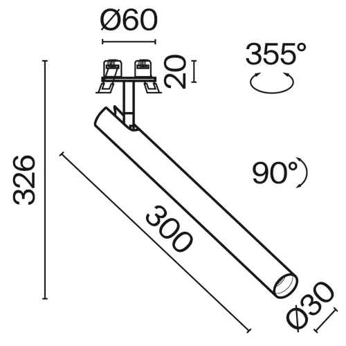 Встраиваемый светильник Фокус Т / Focus T 6 Вт 3000 К 36° (Черный) C141RS-L300-6W3K-B - фото 12