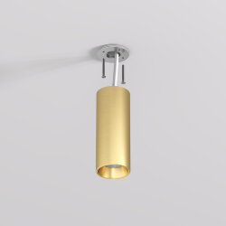 Накладной светильник SHINE TUBE со светодиодом, D45*H115, IP20, 3000К, 7W, RA?90, сатинированная латунь, алюминий, Denkirs DK2615-SB