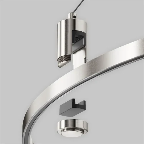 Подвесной набор с основанием под блок питания для круглого шинопровода Flarity платина (Платина) - фото 4