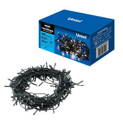 ULD-S3000-300-DGA WHITE IP20 Гирлянда светодиодная, 30м, 300 светодиодов, Белый свет, Провод зеленый - фото 8