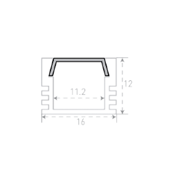 'Алюминиевый профиль SF-1612, накладной глубокий 3м, SF-1612-3MT 031954