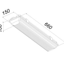 Подвесной офисный светодиодный светильник Батон 40 Вт IP54 660x150x100 мм 3000К Прозрачный