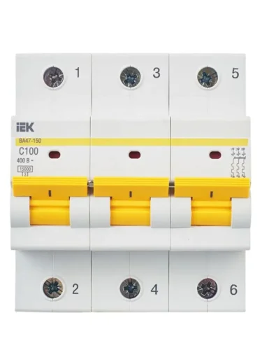 Выключатель автоматический модульный 3п C 100А 15кА ВА47-150 KARAT IEK MVA50-3-100-C - фото 2