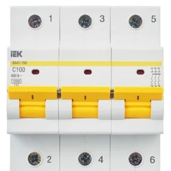 Выключатель автоматический модульный 3п C 100А 15кА ВА47-150 KARAT IEK MVA50-3-100-C