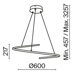 Подвесной светильник Curve 3000-4000К 31Вт (Черный)