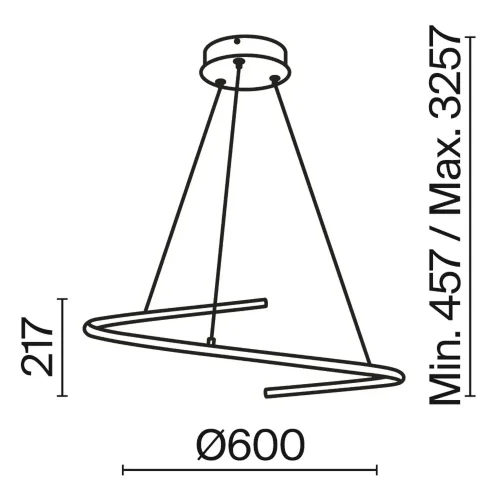 Подвесной светильник Изгиб / Curve 3000-4000К 31Вт (Черный) MOD242PL-L33BK - фото 8