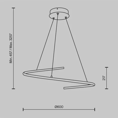 Подвесной светильник Изгиб / Curve 3000-4000К 31Вт (Черный) MOD242PL-L33BK - фото 12
