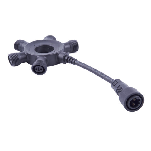 UTC-F90 Y6 BLACK Соединитель для гирлянд серии F90RPO, круговой, 1 вход-5 выходов, Черный - фото 2