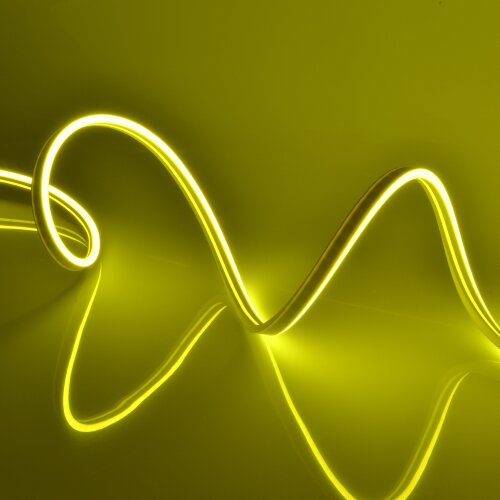 ULS-N01-2835-120LED-m-6mm-IP67-DC12V-9W-m-5M-YELLOW Гибкая светодиодная лента, NEON, Катушка 5м, в блистере, Желтый свет - фото 1