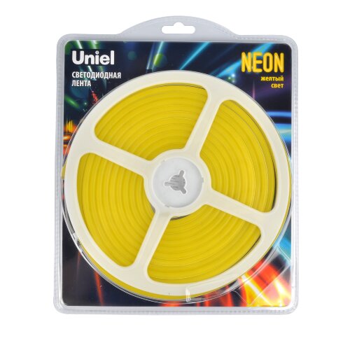 ULS-N01-2835-120LED-m-6mm-IP67-DC12V-9W-m-5M-YELLOW Гибкая светодиодная лента, NEON, Катушка 5м, в блистере, Желтый свет - фото 4