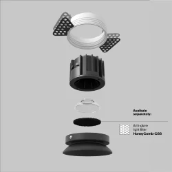 Встраиваемый светильник Раунд / Round 12 Вт 4000 К 50° (Черный) DL058-12W4K-TRS-B
