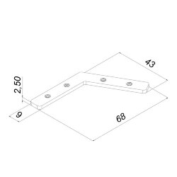 Cоединитель для профиля угол 120 плоский