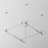 Готовая конструкция квадратная двухуровневая на тросовых подвесах Hang без светильников и блока питания, платина (Платина) - фото
